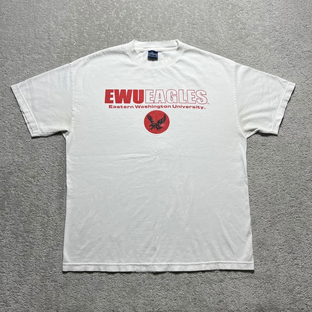VINTAGE Champs Sports‎ EWU Eagles T-Shirt XL White Eastern Washington University